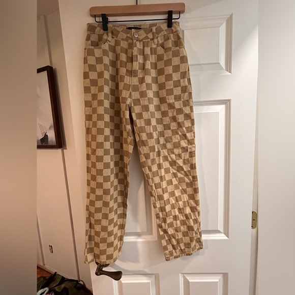 Blue Blush Checkered Jeans- Medium - Picture 3 of 3